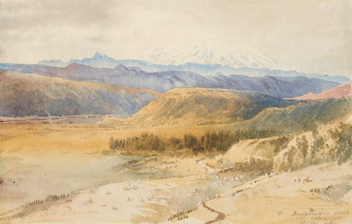 Ruapehu from above Wanganui 1868