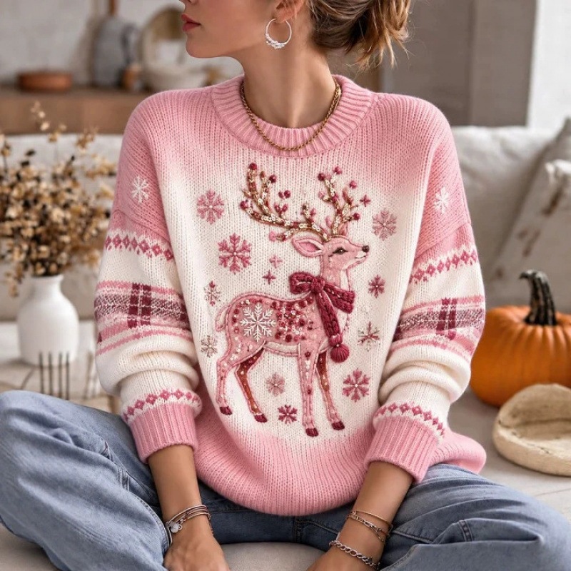 Women's Christmas Sweater with 3D Print