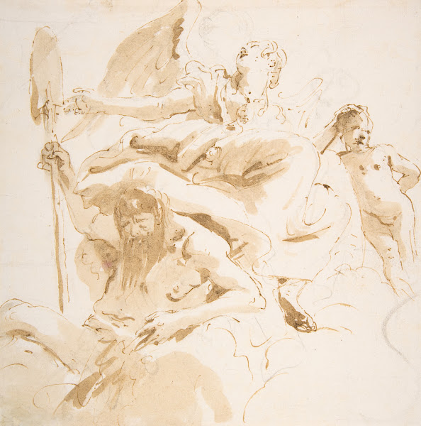 Winged Female Figure River God and a Nude Boy 16961770