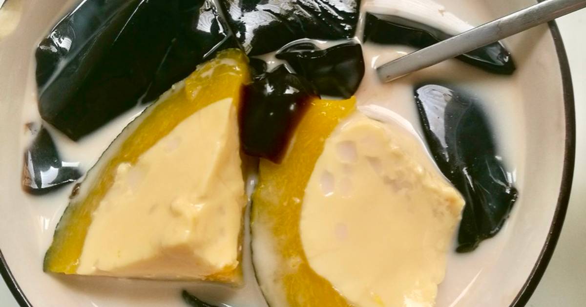 Flan bí ngô sương sáo sữa dừa