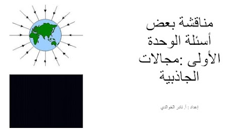 مناقشة بعض أسئلة الوحدة الأولى مجالات الجاذبية - إعداد نادر الخوالدي - فيزياء الصف 12 الفصل 1