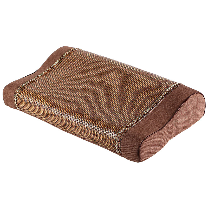Memory-Foam Pillow with Removable Rattan Cover