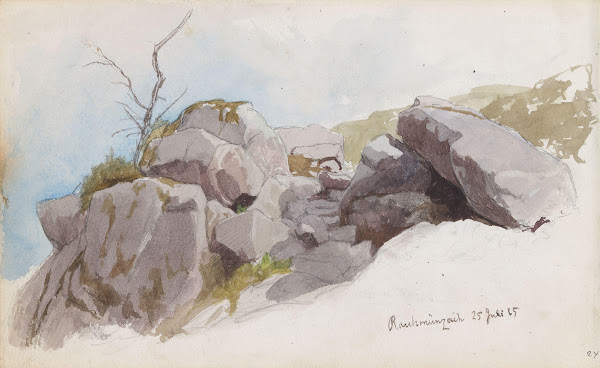 Klipper i skråning Raumünzach 1865