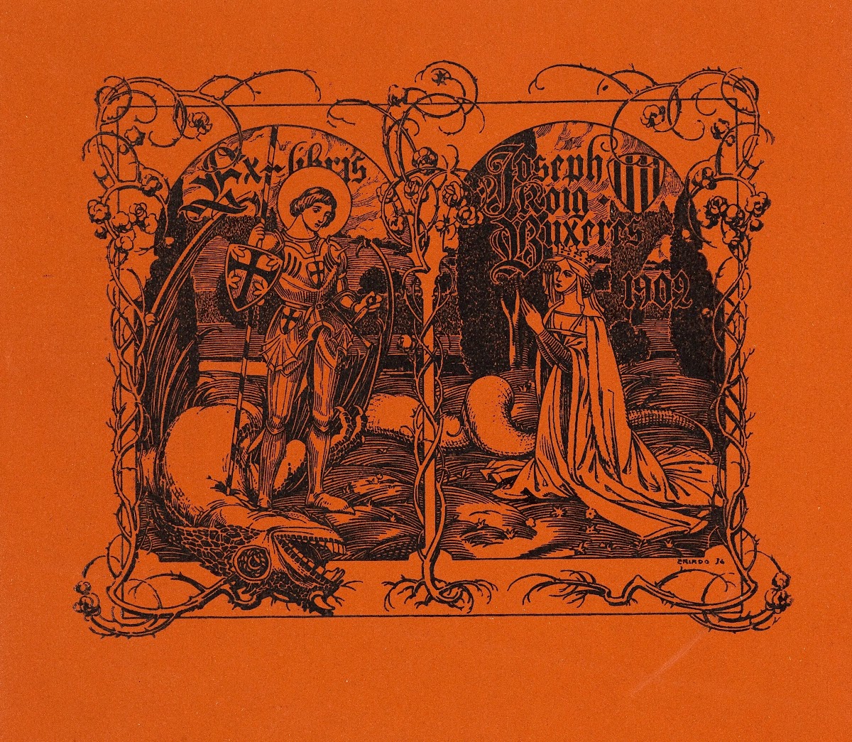 Bookplate of Joseph Roig Buxeres 1902
