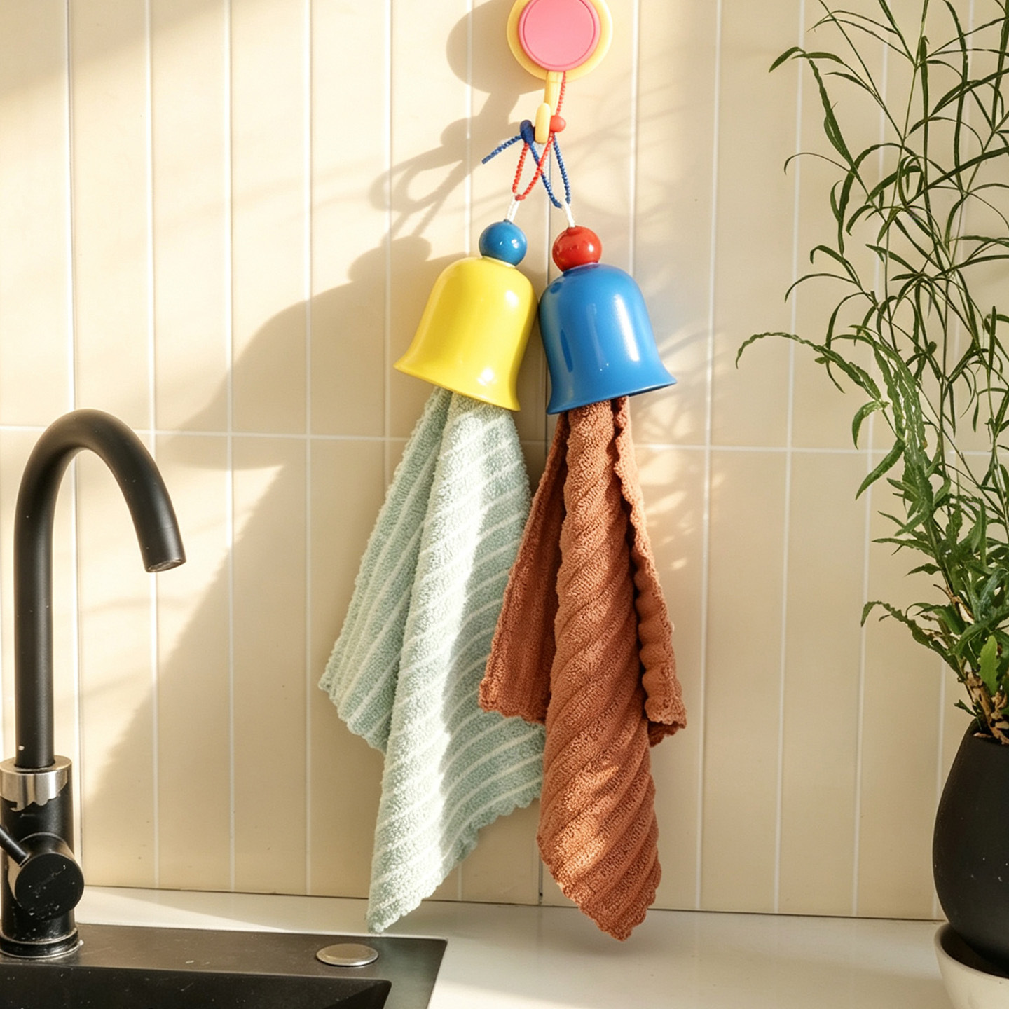 Towel with bell design, cotton