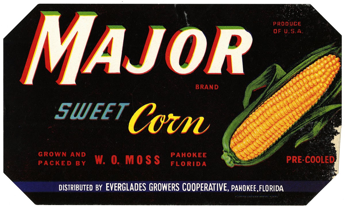 Major Brand Sweet Corn Label 1930 1950