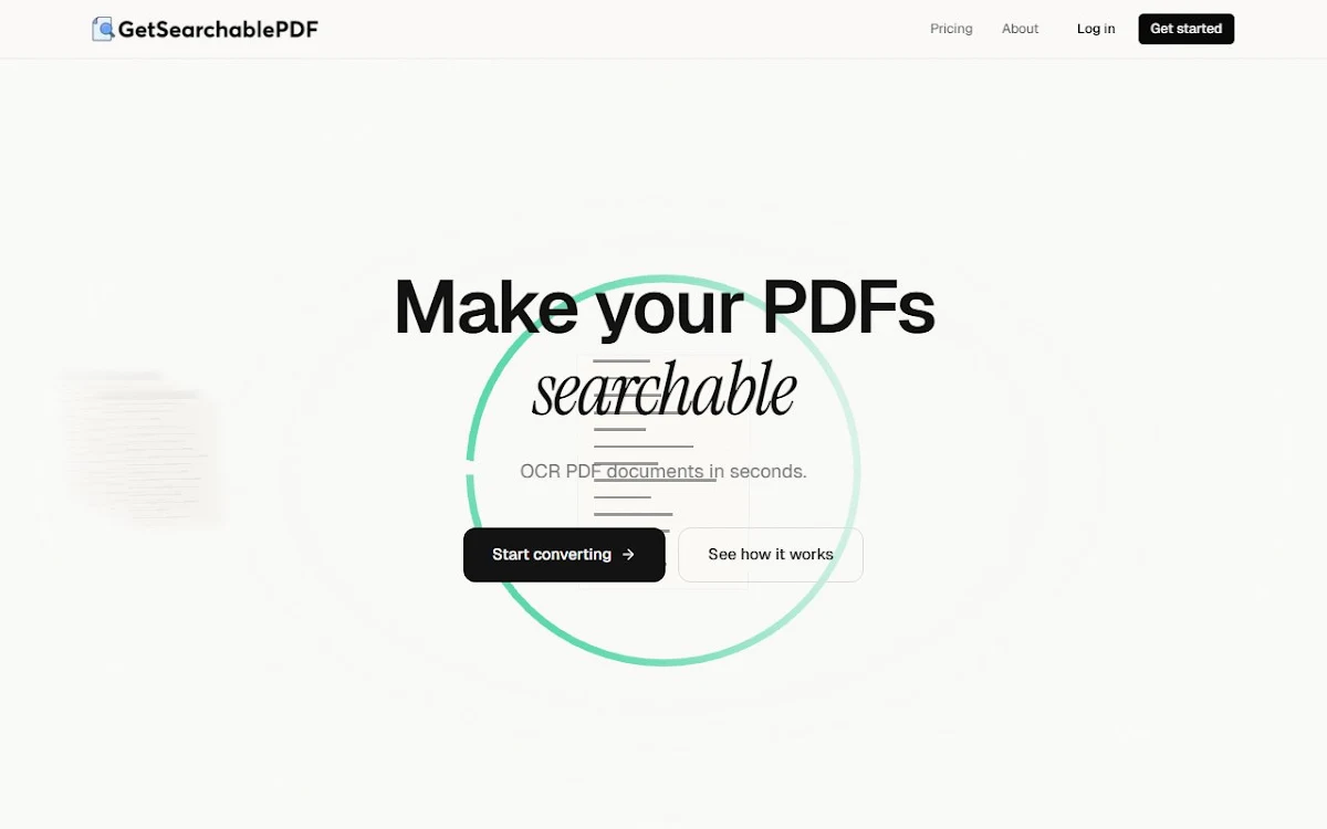 Captura de GetSearchablePDF