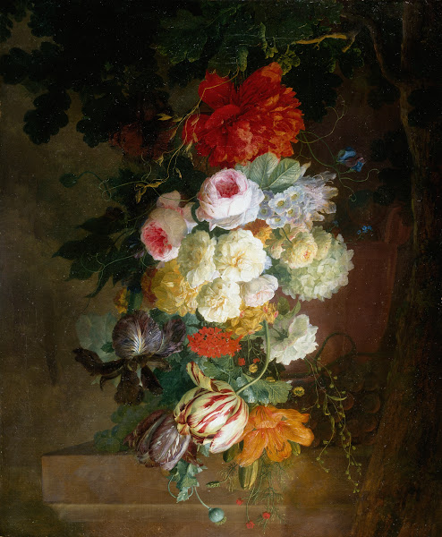 A Garland of Flowers Hanging from a Bough c1760