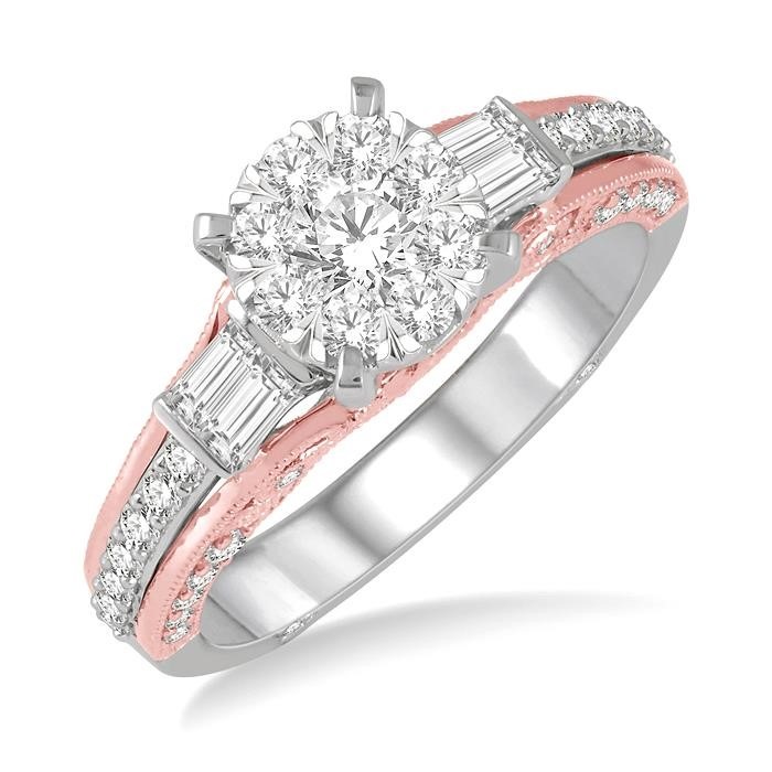 Round Shape Lovebright Diamond Engagement Ring