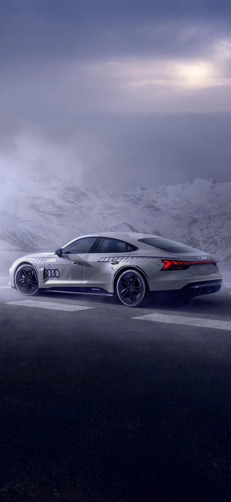 Audi e-tron GT Mountain Pass - Automotive Photography 2K iPhone Wallpaper (1772x3839)