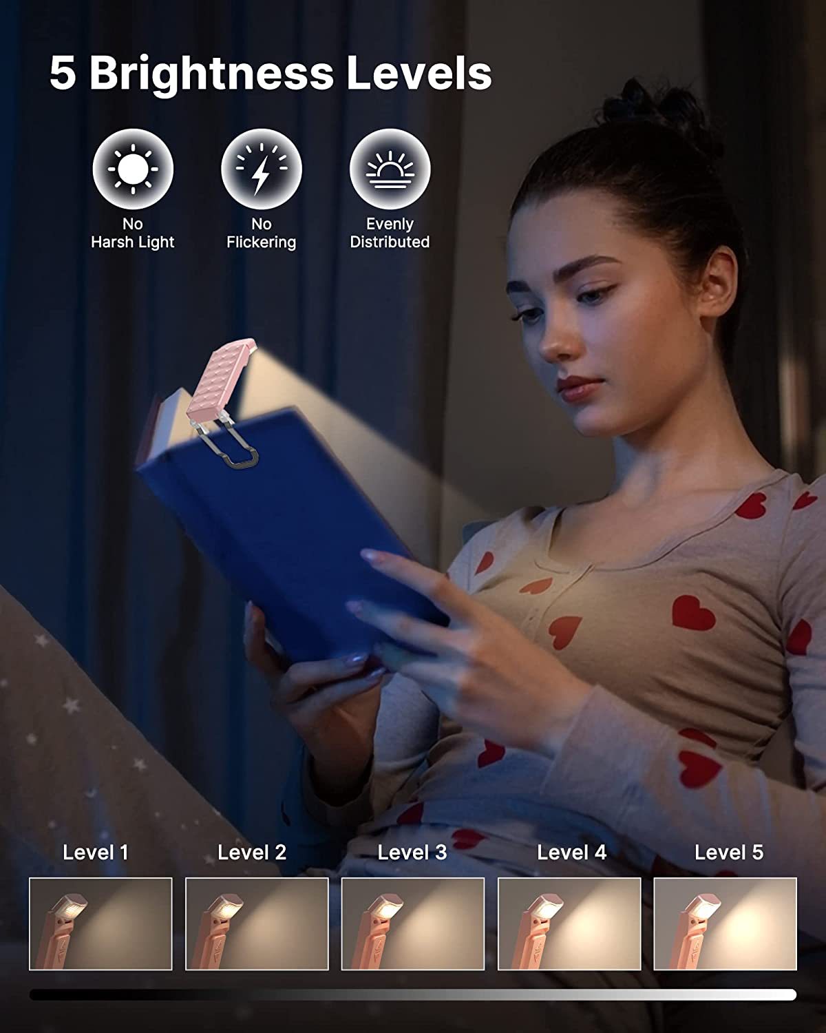 Foldable USB Reading Lamp with Clip