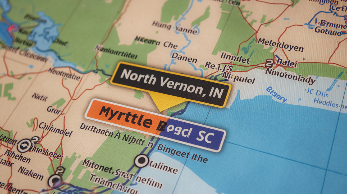 Distance and Travel Guide: North Vernon, IN to Myrtle Beach, SC