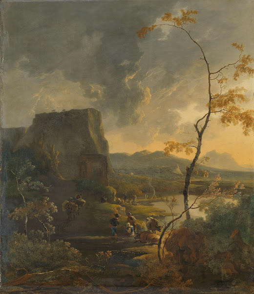 Italian Landscape with Ancient Tempietto c 1649   c 1673