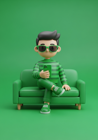Minimalist Green Character
