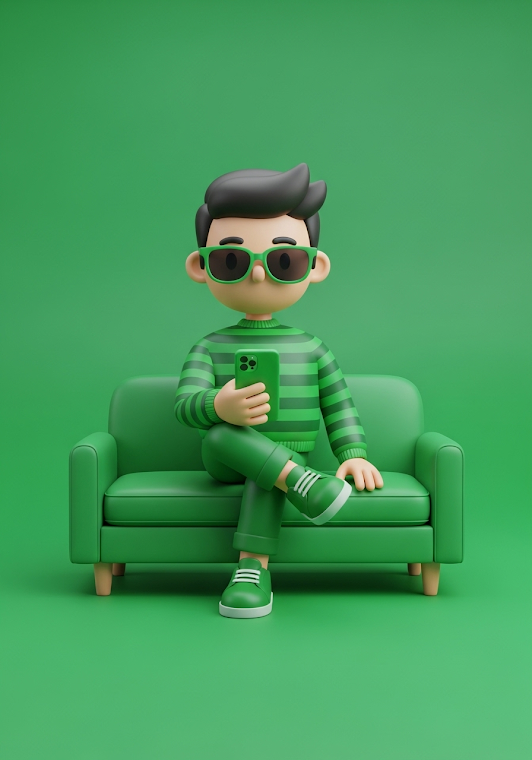 Minimalist Green Character