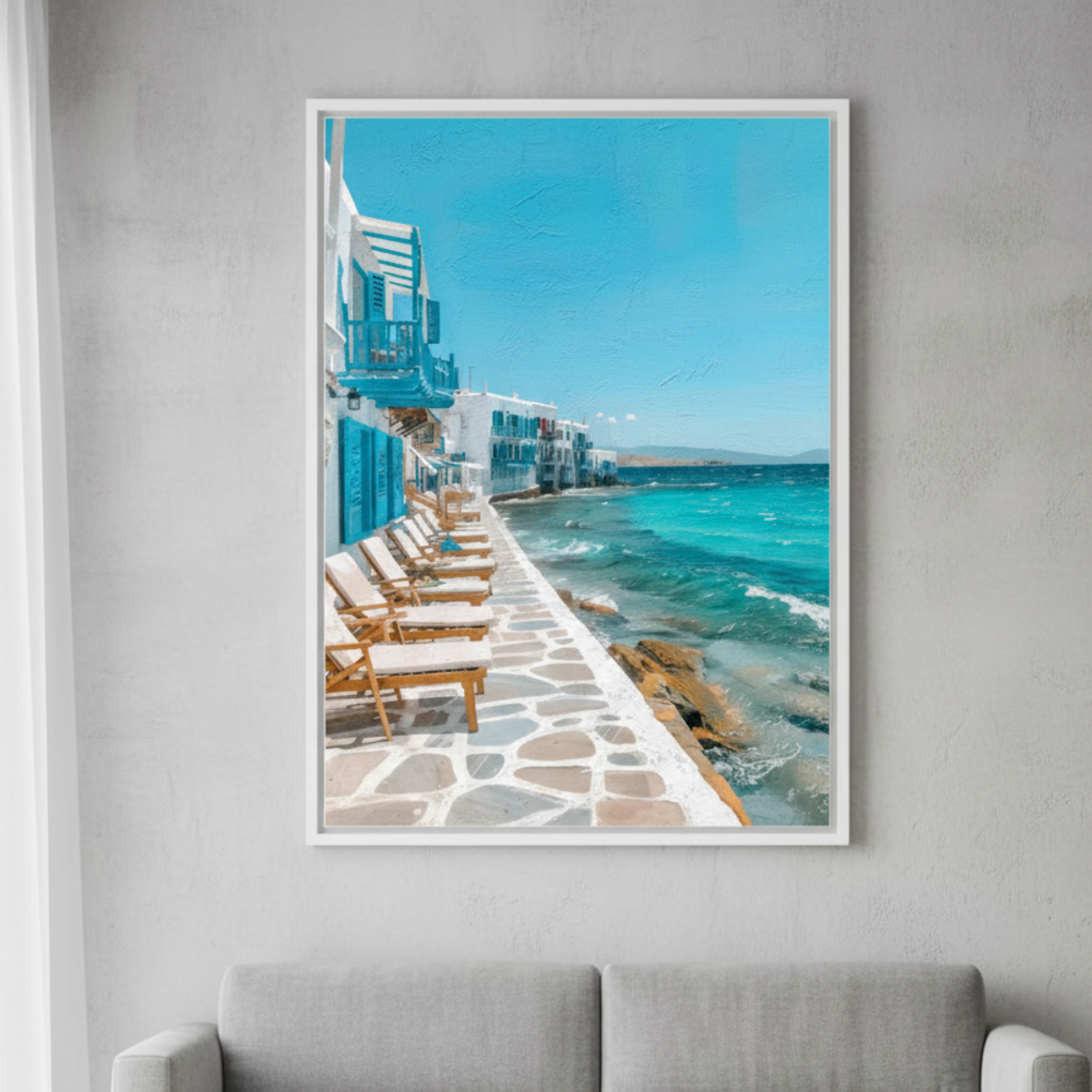 Cobalt Shorelines Abstract Art Canvas Print  - Image 2