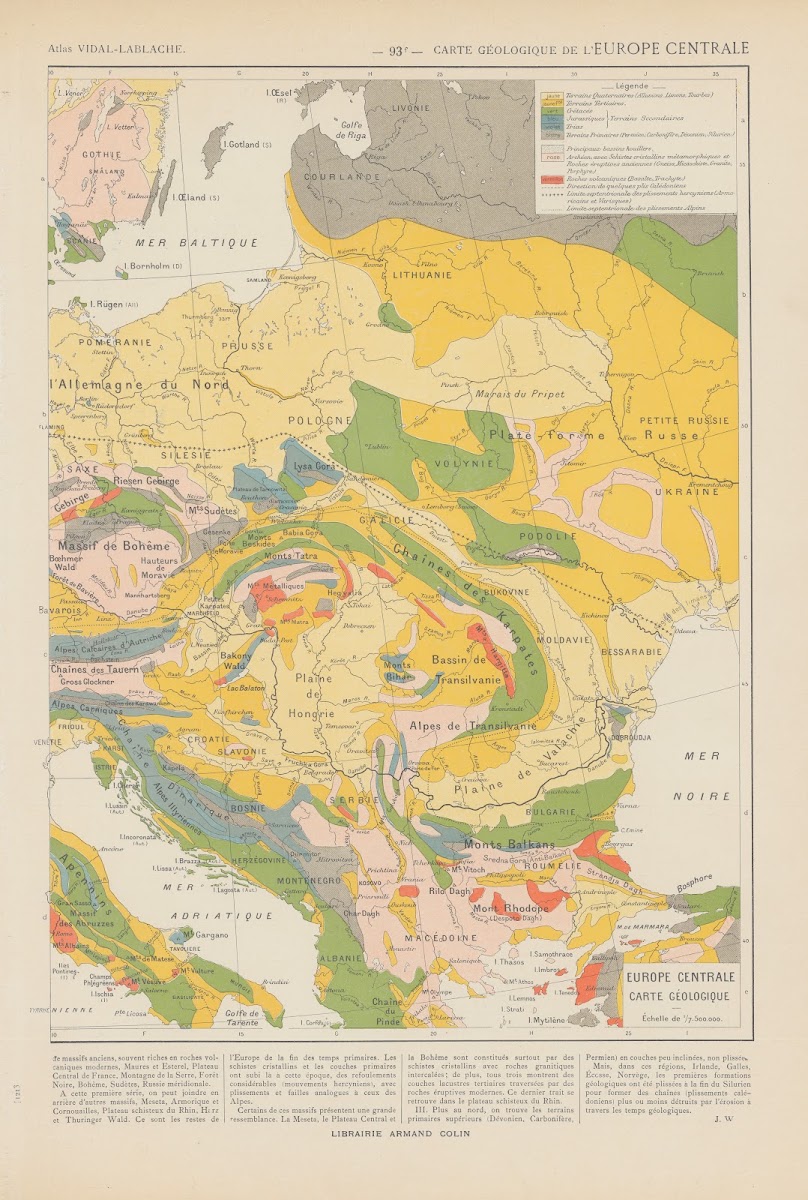Carte Géologique de lEurope Centrale 1913