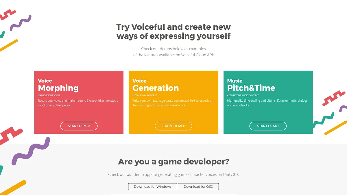 Captura de Voiceful.io