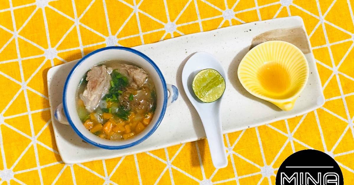 Nui sao rau củ sườn heo-ăn dặm