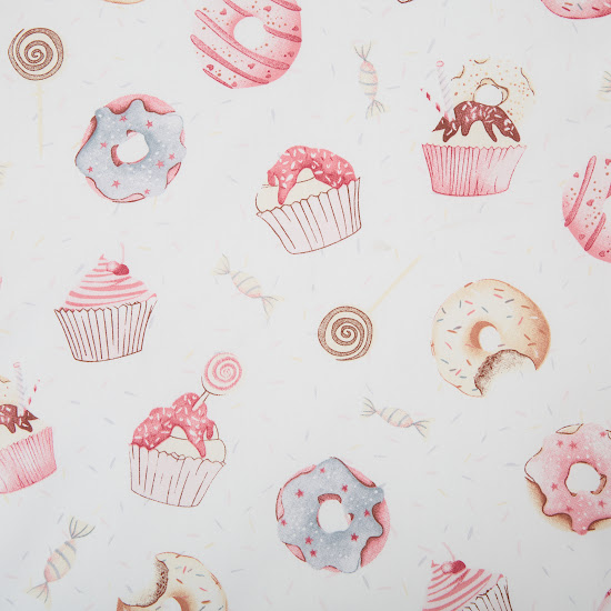 Детское сменное постельное белье 4 эл Twins Satin Limited Donat & Cake розовый