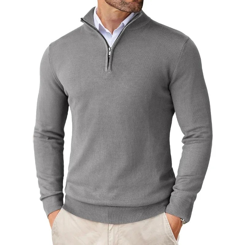 Men's sweatshirt with stand-up collar and zipper
