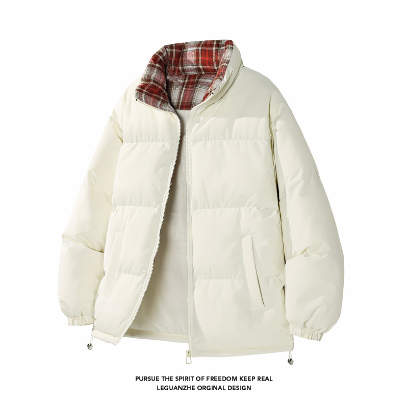 Men's quilted jacket with stand-up collar, lined