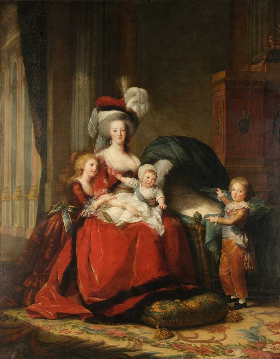 Marie Antoinette de Lorraine Habsbourg Queen of France and her children 1787