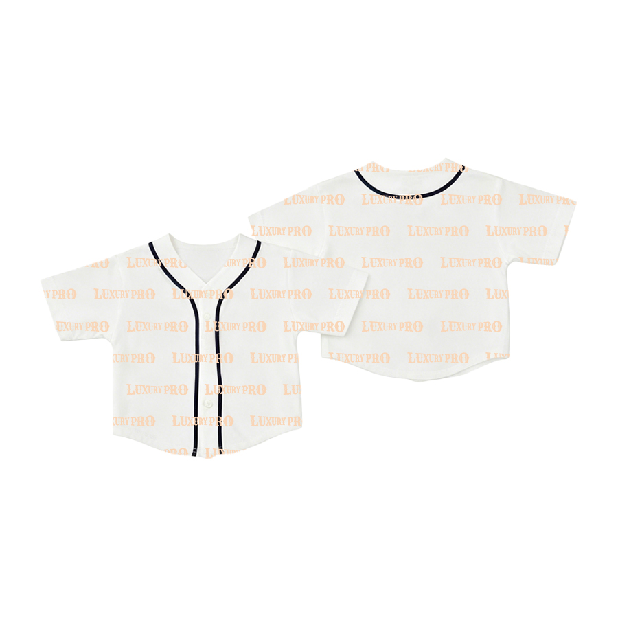 AOP Standard Version Children's Baseball Cardigan Real Piping