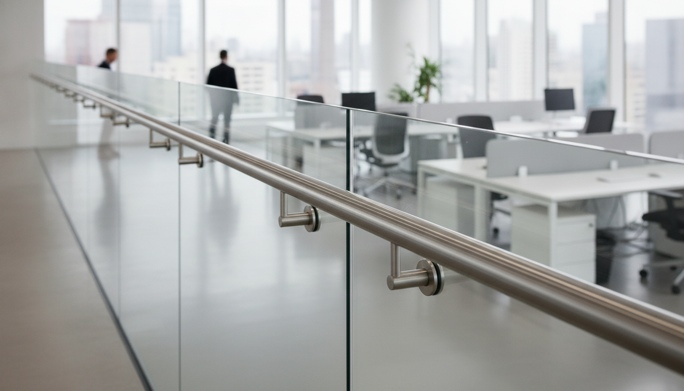 Vì Sao Hộp Inox Vuông Xước Được Ưa Chuộng Hơn Bóng Gương Trong Công Trình Hiện Đại? - lan can văn phòng