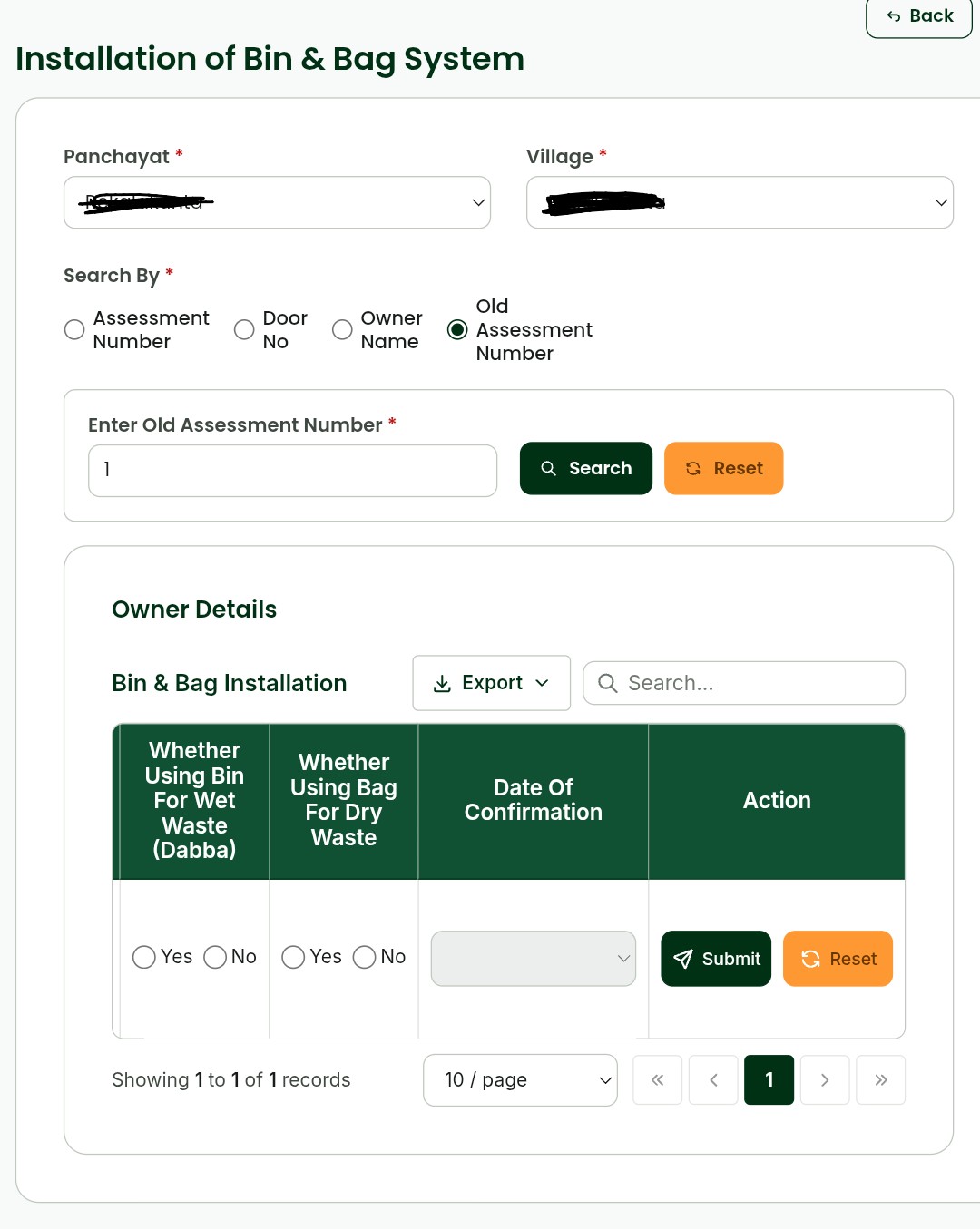 Bin and Bag System Registration