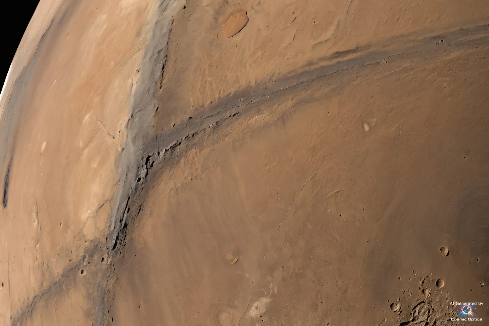 An authentic, photorealistic astronomical photograph of the planet Mars in deep space. A highly deta_00032