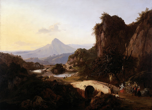 Italian Landscape with Dancing Figures 19th century