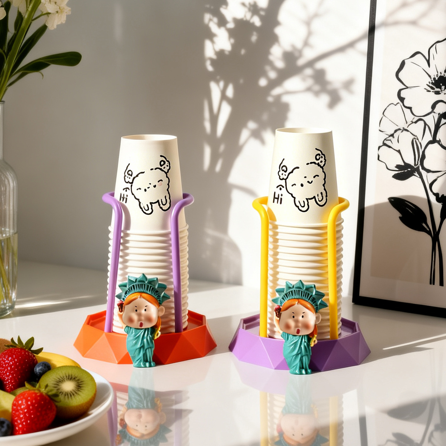 Paper Cup Holder, Cartoon Design