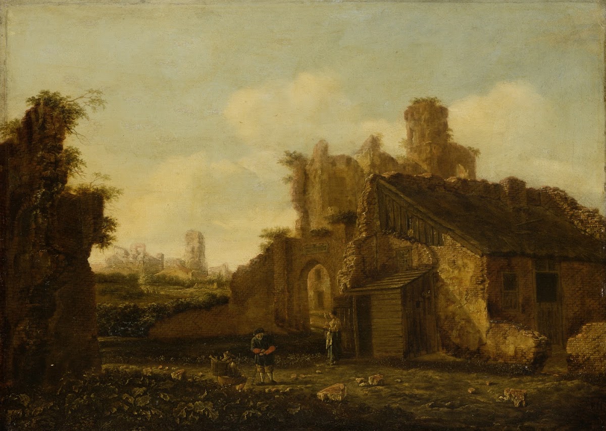 Italian Landscape with Antique Ruins ca 1670 1680