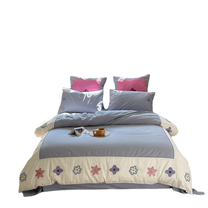 Modern Cotton Bed Linen Set, Brushed, Designer Style