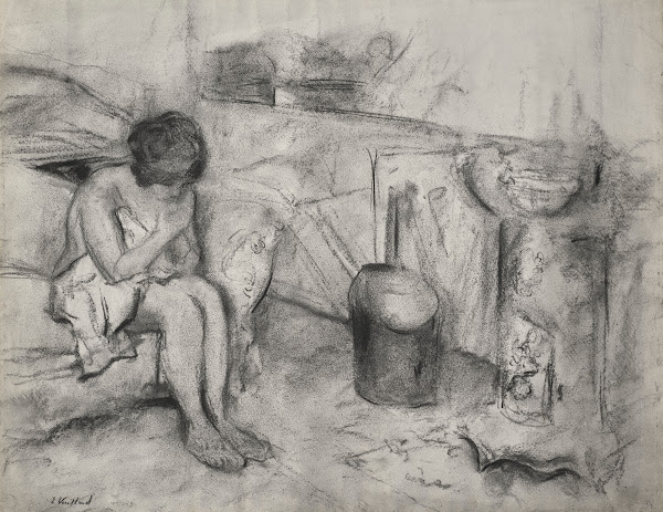 Nu assis dans latelier circa 1915