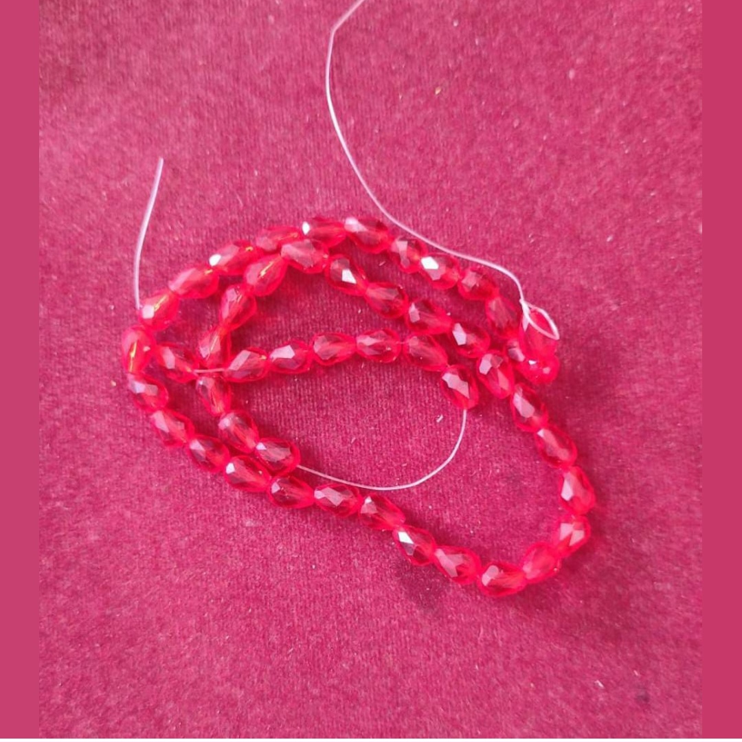 6 mm drop maroon crystal-1 line