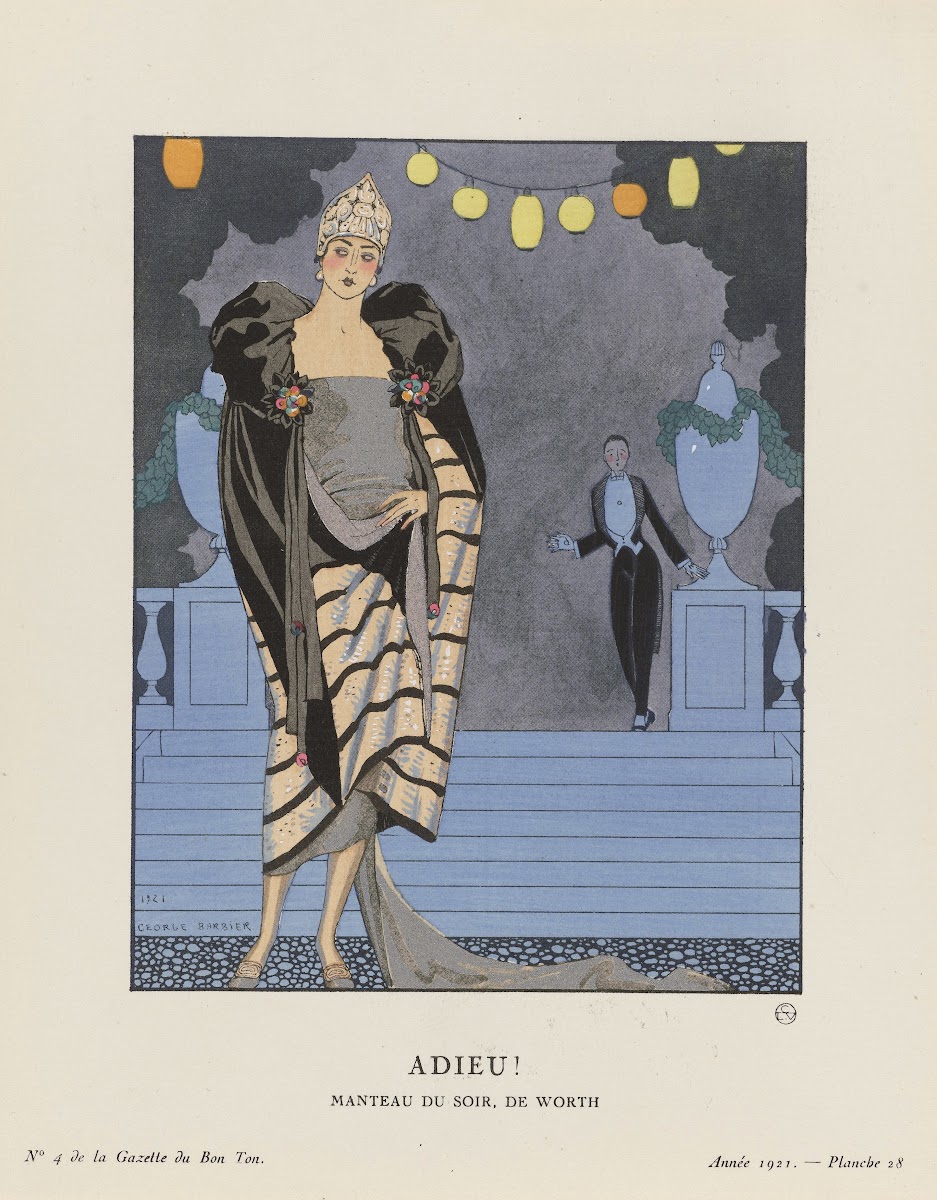 Adieu Manteau du soir de Worth 1921