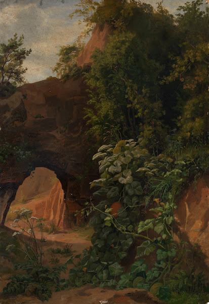 Felsentor mit wildem Kürbis und Schierling ca 1860
