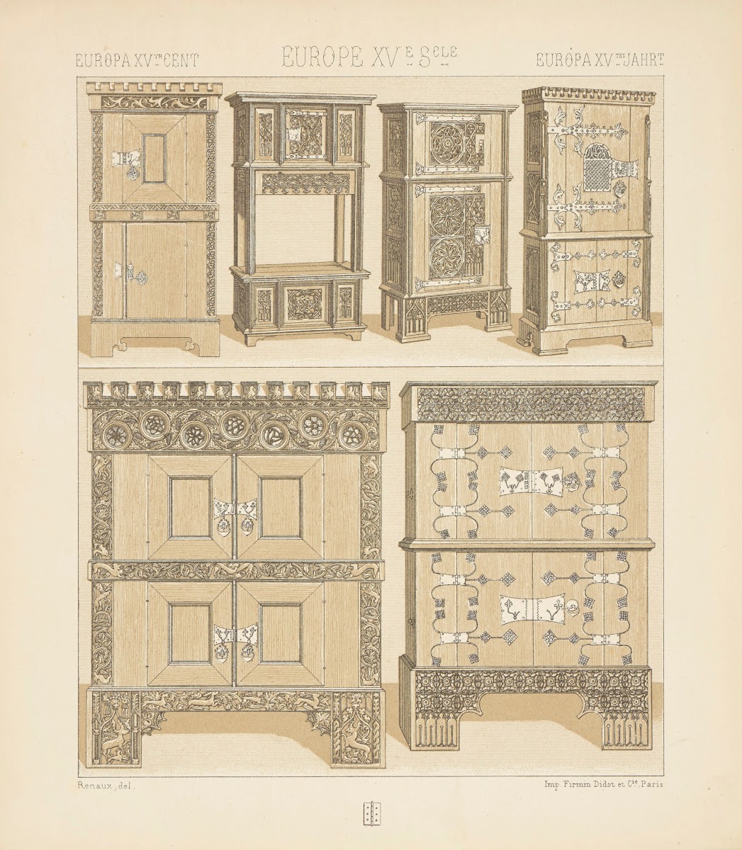 Mobilier dapparat  armoires  coffres forts credences 1876 1888