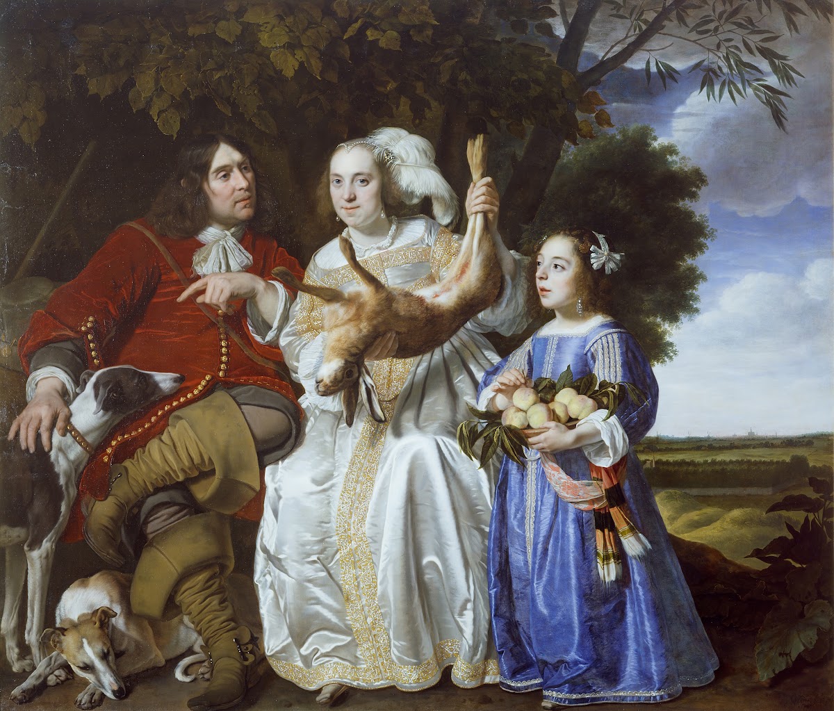 Jochem van Aras with his Wife and Daughter 1654