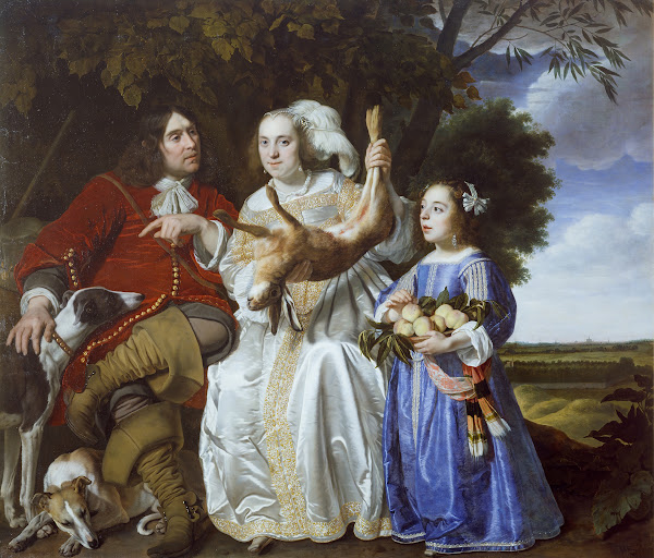 Jochem van Aras with his Wife and Daughter 1654