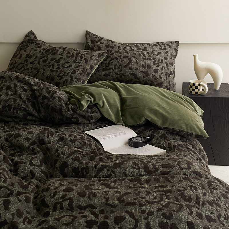 Milchfaser-Fleece Bettwäsche-Set, geometrisches Design