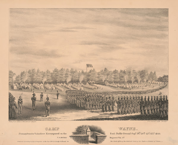 Camp Wayne Pennsylvania volunteer encampment on the Paoli battle ground Sept 19t