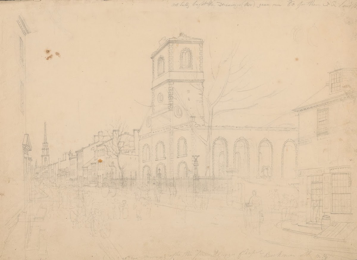 No one morning after the fire St Georges Chapel Beekman St NY 1814