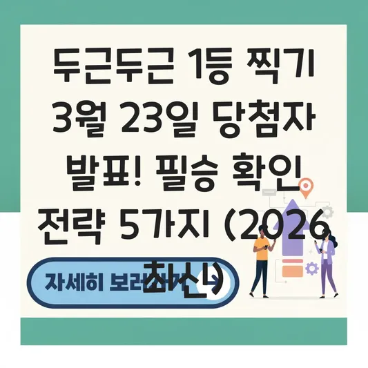두근두근 1등 찍기 3월 23일 당첨자 발표