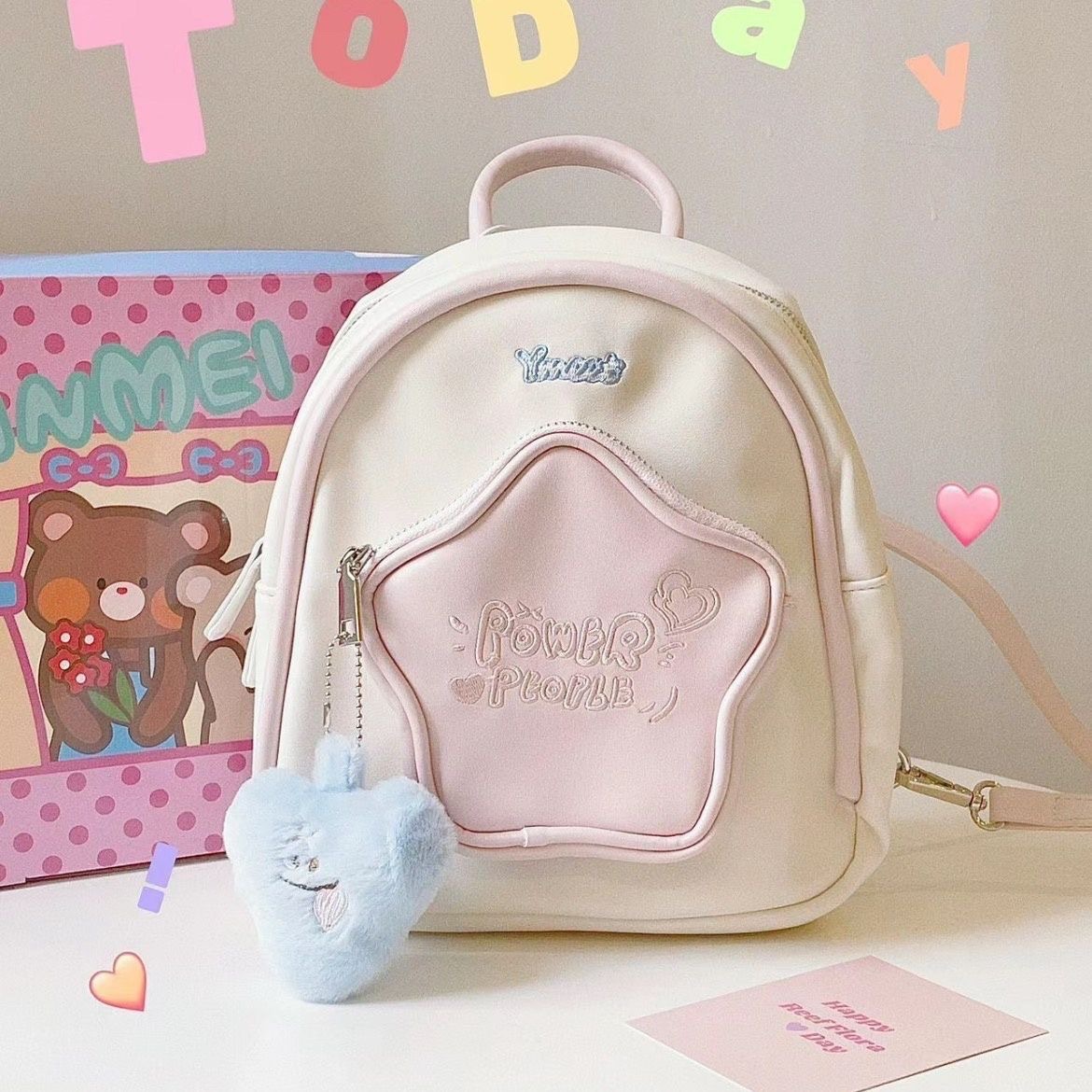 Mini backpack with five-star design