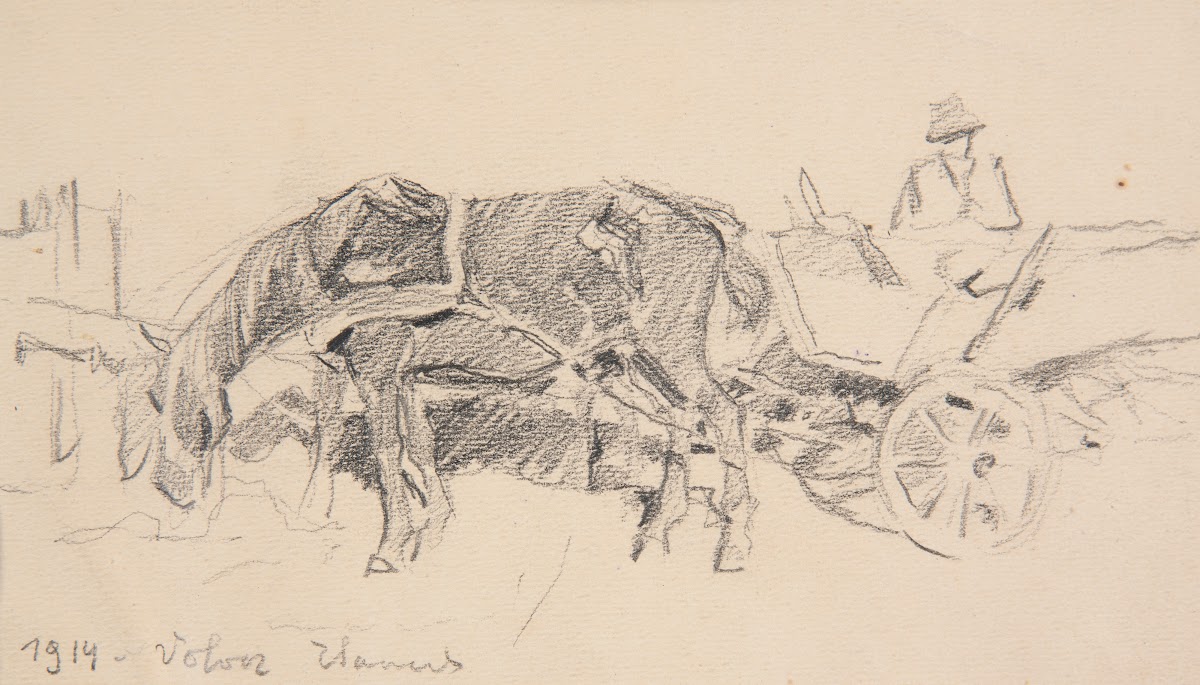 Koń przy chłopskiej furze 1914