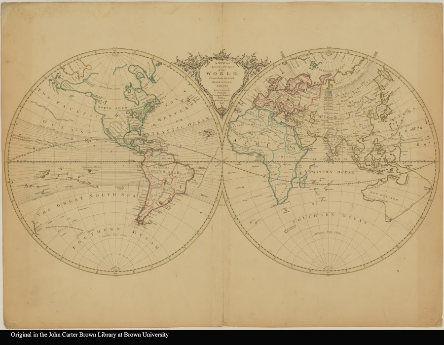 1770_A new and accurate map of the World, drawn from the latest observations