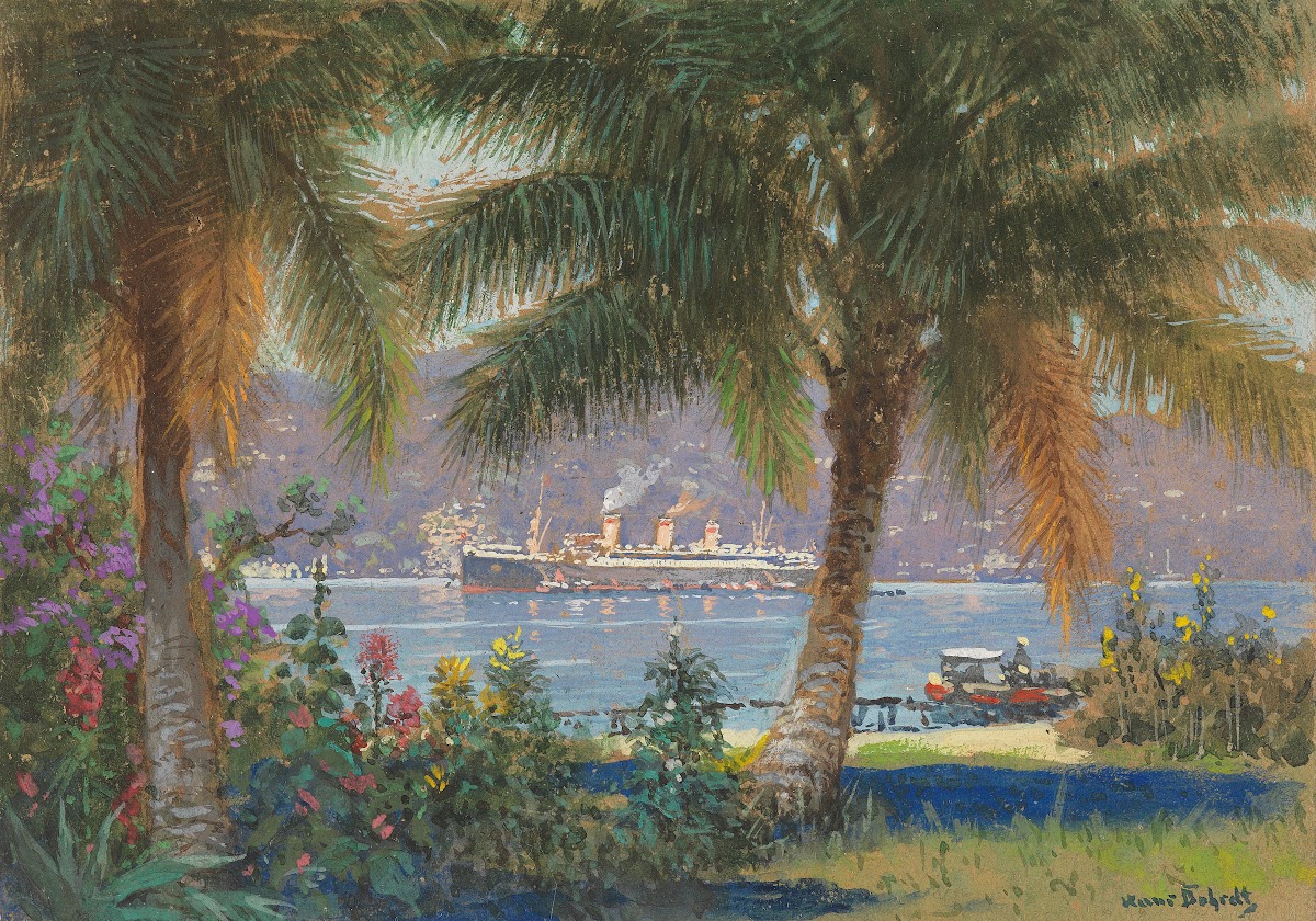 Hapag Dampfer Reliance vor Jamaica Ca 1928
